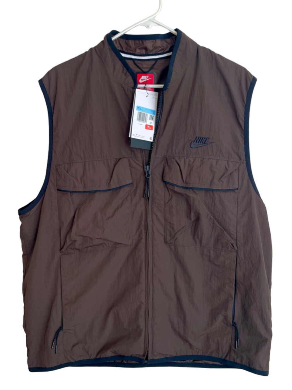 NWT Nike Tech Woven Utility Vest Men M Baroque Brown FZ0748-237 UPF 40+